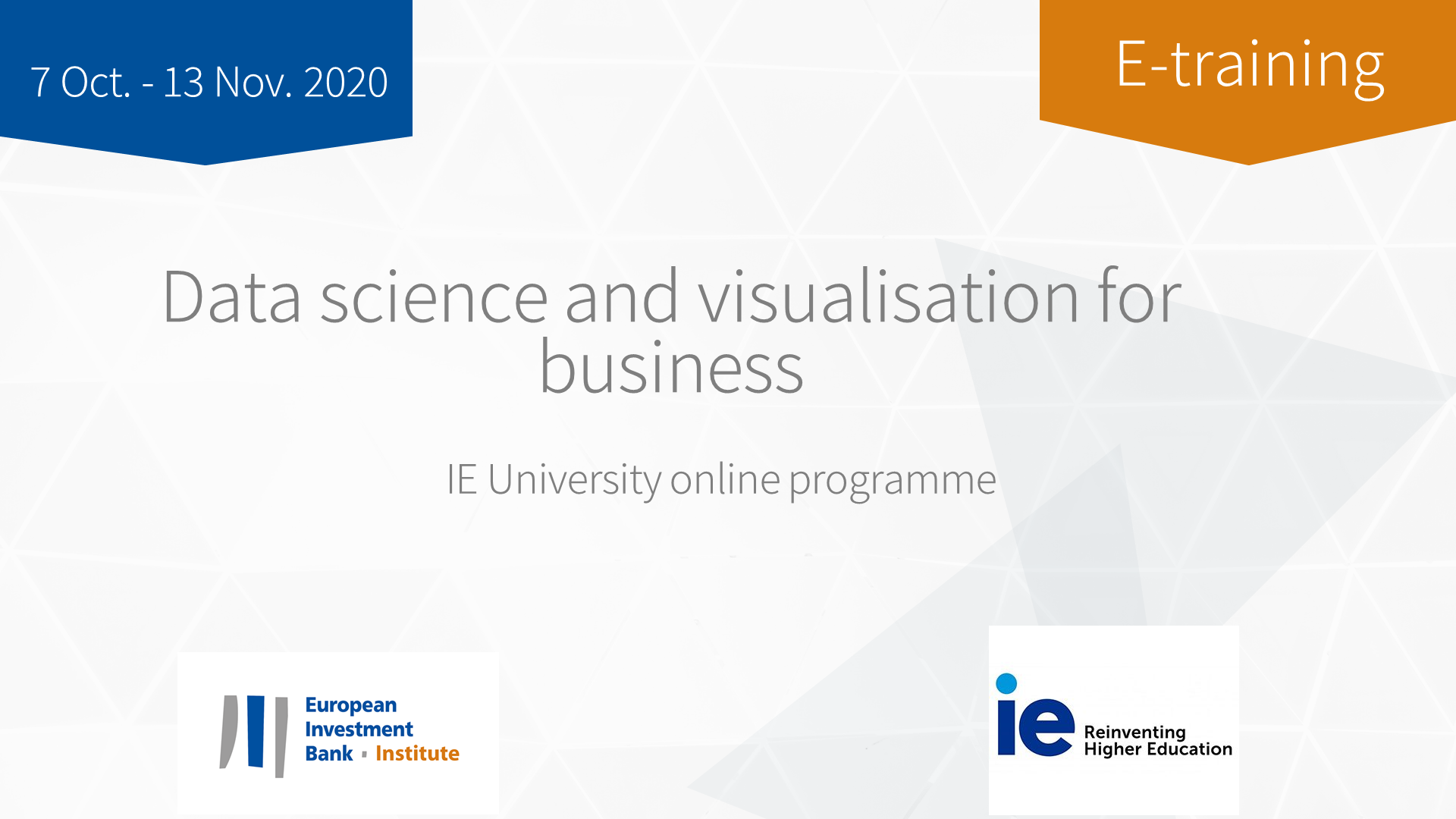 Data Science And Visualisation For Business - EIB Institute November 14 ...